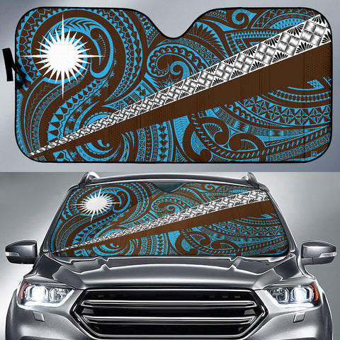 Brown & Blue Turquoise Auto SunShade