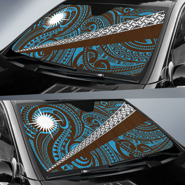 Brown & Blue Turquoise Auto SunShade